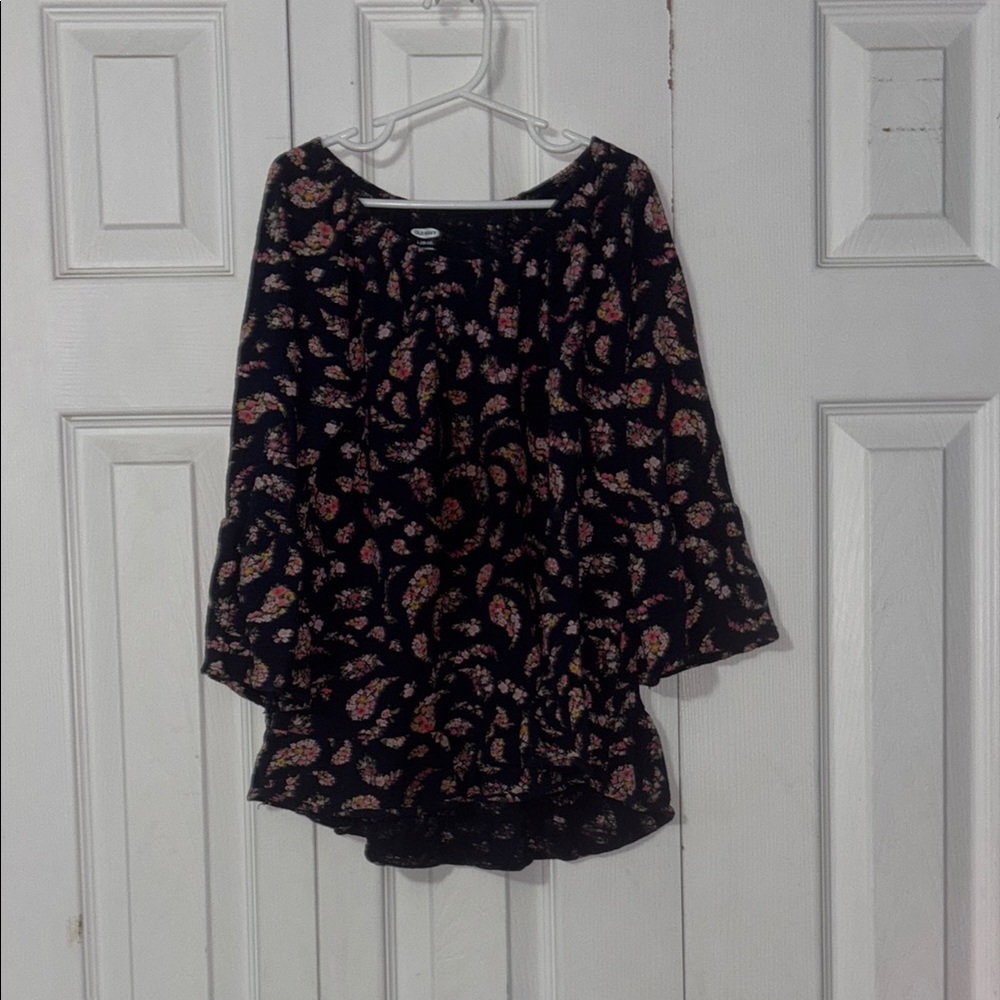 Floral Black Blouse